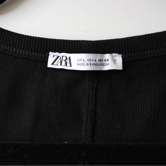 Zara Black Sleeveless Fitted Tank Top Size Large - Picture 5 of 5